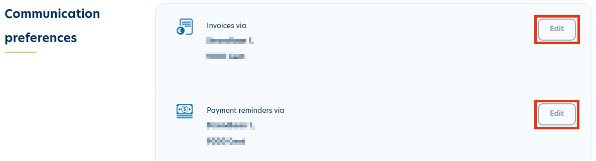 Customise document delivery method - communication preferences