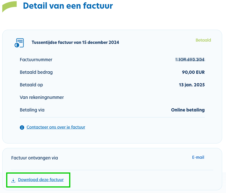 MyFarys - factuur downloaden